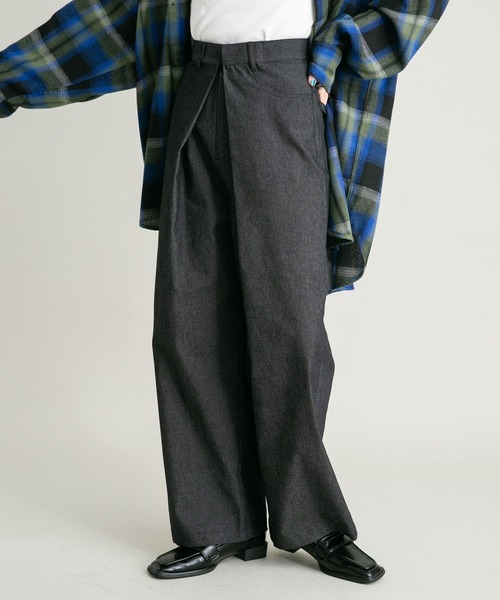 KBF（ケイビーエフ）の「フロントタックWIDEパンツ（その他パンツ・レディース・カーキ/ブラック・36/38）」の10枚目の写真