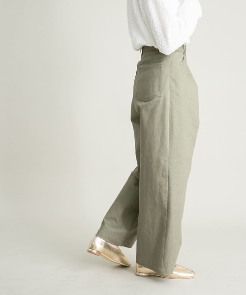 KBF（ケイビーエフ）の「フロントタックWIDEパンツ（その他パンツ・レディース・カーキ/ブラック・36/38）」の14枚目の写真