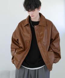 Buyer's Select/ヴィンテージライク合成皮革ショートブルゾン