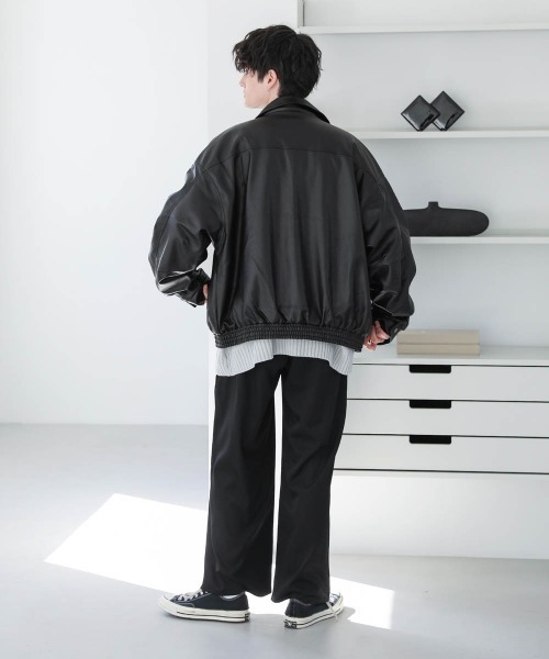 Buyer's Select/ヴィンテージライク合成皮革ショートブルゾン