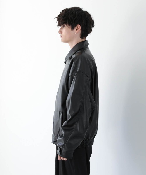 Buyer's Select/ヴィンテージライク合成皮革ショートブルゾン