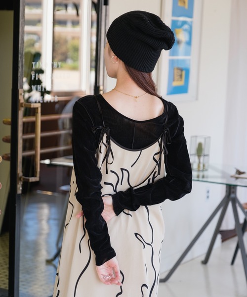 Kastane（カスタネ）の「ベロアチュールロンTEE（Tシャツ/カットソー・レディース・ブラック/ピンク/アイボリー/ライトグレー・FREE）」の10枚目の写真