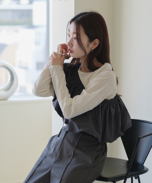 Kastane（カスタネ）の「ベロアチュールロンTEE（Tシャツ/カットソー・レディース・ブラック/ピンク/アイボリー/ライトグレー・FREE）」の19枚目の写真