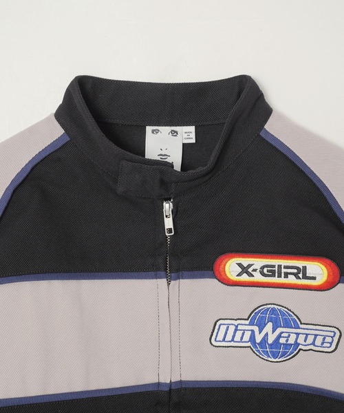 X-girl（エックスガール）の「RACING JACKET（ブルゾン・レディース・ブラック/ネイビー・M/S）」の5枚目の写真