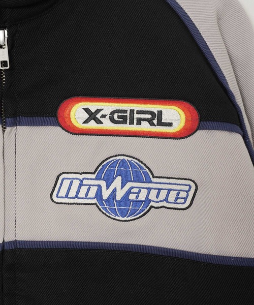 X-girl（エックスガール）の「RACING JACKET（ブルゾン・レディース・ブラック/ネイビー・M/S）」の7枚目の写真