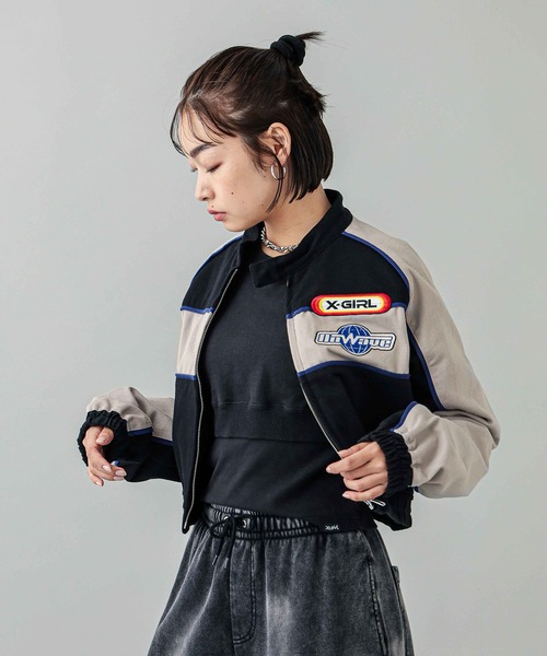 X-girl（エックスガール）の「RACING JACKET（ブルゾン・レディース・ブラック/ネイビー・M/S）」の16枚目の写真
