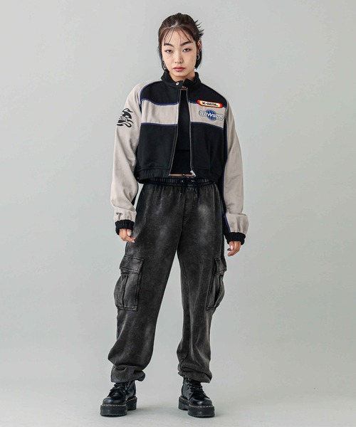X-girl（エックスガール）の「RACING JACKET（ブルゾン・レディース・ブラック/ネイビー・M/S）」の19枚目の写真