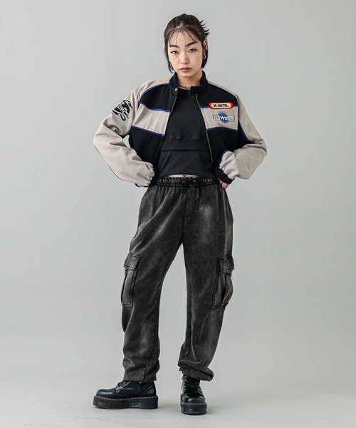 X-girl（エックスガール）の「RACING JACKET（ブルゾン・レディース・ブラック/ネイビー・M/S）」の20枚目の写真