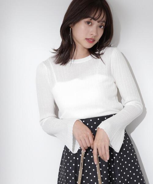 PROPORTION BODY DRESSING（プロポーションボディドレッシング）の「ランダムリブシアーフレアスリーブニット / 1214170105（ニット/セーター・レディース・ブラック/ピンク/ホワイト系その他・FREE）」の2枚目の写真