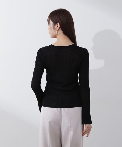 PROPORTION BODY DRESSING（プロポーションボディドレッシング）の「ランダムリブシアーフレアスリーブニット / 1214170105（ニット/セーター・レディース・ブラック/ピンク/ホワイト系その他・FREE）」の4枚目の写真