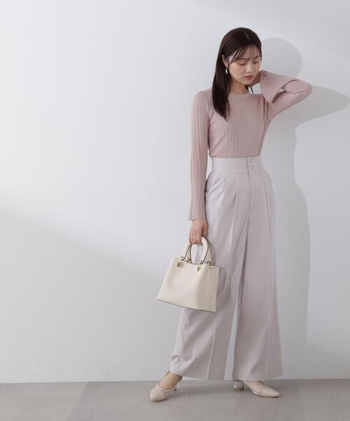 PROPORTION BODY DRESSING（プロポーションボディドレッシング）の「ランダムリブシアーフレアスリーブニット / 1214170105（ニット/セーター・レディース・ブラック/ピンク/ホワイト系その他・FREE）」の6枚目の写真