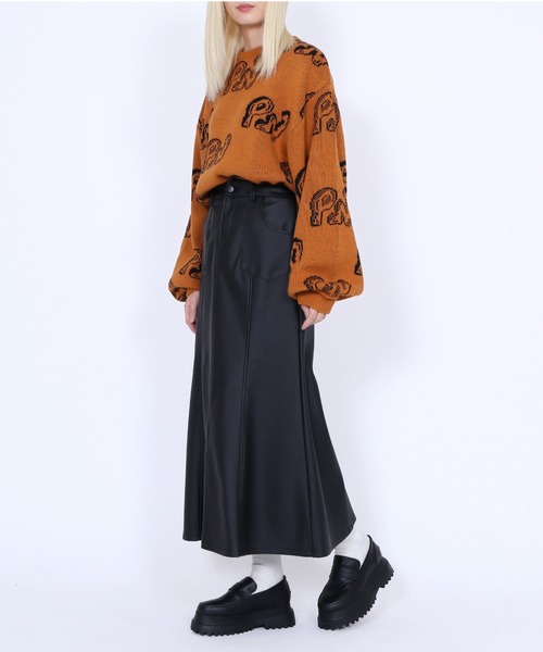 PUNYUS（プニュズ）の「合皮マーメイドスカート（スカート・レディース・ブラック・4/3/2/1）」の12枚目の写真