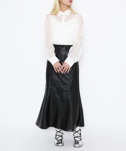 PUNYUS（プニュズ）の「合皮マーメイドスカート（スカート・レディース・ブラック・4/3/2/1）」の15枚目の写真