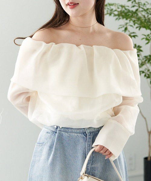 Chico（チコ）の「【2024SS/2way】シアーオフショルブラウス