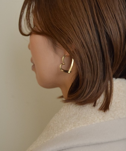 セール】ニッケルフリー ハートデザイン チャームキャッチピアス