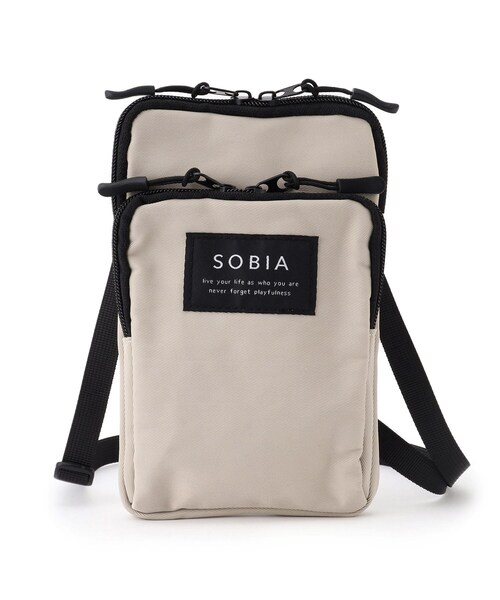 ITS'DEMO（イッツデモ）の「◆【ポケ4／撥水／ユニセックスOK／お出かけにおススメ】ナイロンスマホショルダー（ショルダーバッグ・レディース・ブラック/ライトベージュ/パープル・00）」の9枚目の写真