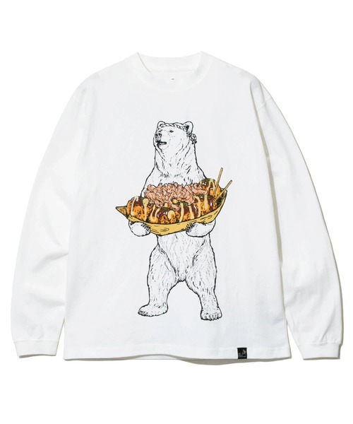 go slow caravan（ゴースローキャラバン）の「USA/C たこ焼きクマ ロングスリーブTEE（Tシャツ/カットソー・メンズ・ホワイト/ブルーグリーン/ナチュラル・SMALL/MEDIUM/LARGE/X-LARGE）」の12枚目の写真