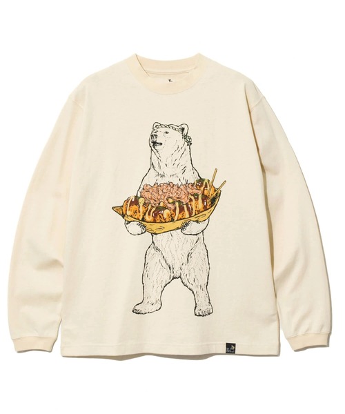 go slow caravan（ゴースローキャラバン）の「USA/C たこ焼きクマ ロングスリーブTEE（Tシャツ/カットソー・メンズ・ホワイト/ブルーグリーン/ナチュラル・SMALL/MEDIUM/LARGE/X-LARGE）」の15枚目の写真