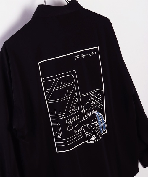 WESTSEA(ウエストシー)の「The Tasogare Girl / 黄昏ガール とろみシャツ 長袖(シャツ/ブラウス・メンズ・ホワイト/ブラック/ブルー系その他/ホワイト系その他/ブラック系その他/ブルー・L/M)」の4枚目の写真