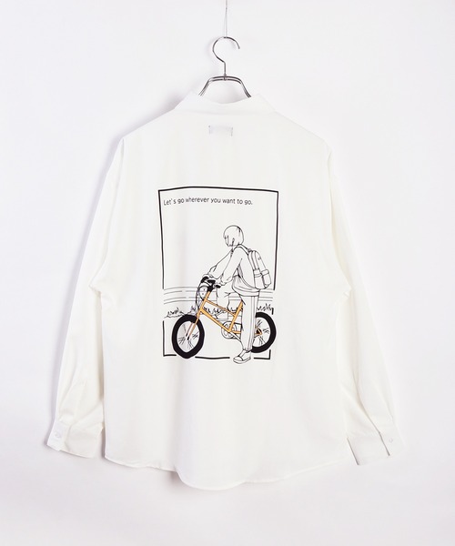 WESTSEA(ウエストシー)の「The Tasogare Girl / 黄昏ガール とろみシャツ 長袖(シャツ/ブラウス・メンズ・ホワイト/ブラック/ブルー系その他/ホワイト系その他/ブラック系その他/ブルー・L/M)」の8枚目の写真