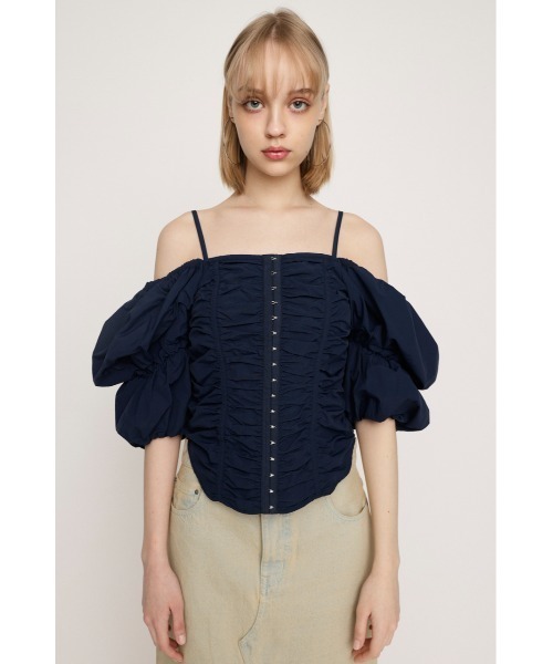SLY（スライ）の「【2WAY】TIERED SLEEVE CORSET TOPS ティアード