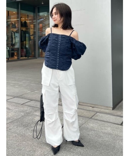 セール】【2WAY】TIERED SLEEVE CORSET TOPS ティアード