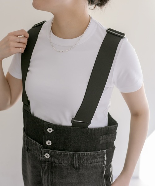ear PAPILLONNER（イアパピヨネ）の「《セットアップ可》デニムサロペット【SUM1 STYLE(スミスタイル)】（サロペット/オーバーオール・レディース・ライトグレー/ダークグレー・FREE）」の5枚目の写真
