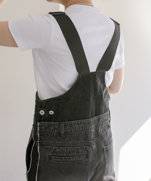 ear PAPILLONNER（イアパピヨネ）の「《セットアップ可》デニムサロペット【SUM1 STYLE(スミスタイル)】（サロペット/オーバーオール・レディース・ライトグレー/ダークグレー・FREE）」の7枚目の写真