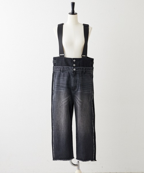 ear PAPILLONNER（イアパピヨネ）の「《セットアップ可》デニムサロペット【SUM1 STYLE(スミスタイル)】（サロペット/オーバーオール・レディース・ライトグレー/ダークグレー・FREE）」の12枚目の写真