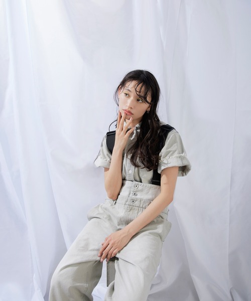 ear PAPILLONNER（イアパピヨネ）の「《セットアップ可》デニムサロペット【SUM1 STYLE(スミスタイル)】（サロペット/オーバーオール・レディース・ライトグレー/ダークグレー・FREE）」の14枚目の写真