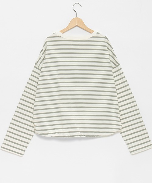 petit main LIEN（プティマインリアン）の「【LADIES】ボーダーロングスリーブT（Tシャツ/カットソー・レディース・ネイビー/ライトブルー/ライトピンク/グリーン・FREE）」の6枚目の写真