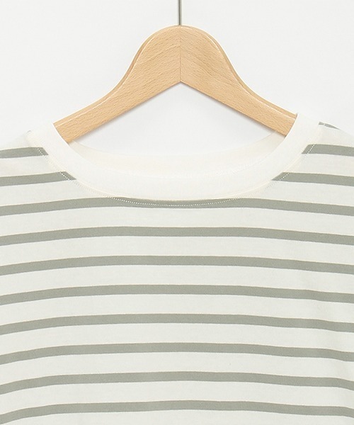 petit main LIEN（プティマインリアン）の「【LADIES】ボーダーロングスリーブT（Tシャツ/カットソー・レディース・ネイビー/ライトブルー/ライトピンク/グリーン・FREE）」の7枚目の写真