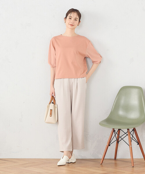 COMME CA ISM(コムサイズム)の「とろみスリーブ Tシャツ(Tシャツ/カットソー・レディース・ホワイト/ピンク/チャコール・MEDIUM/LARGE)」の10枚目の写真