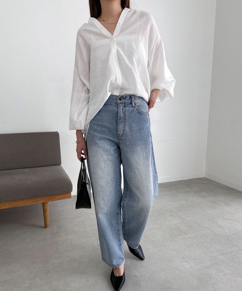 andme(アンドミー)の「2wayシャツブラウス【レース付け襟セット】(シャツ/ブラウス・レディース・ミント/オフホワイト/ブラック/ブラウン系その他・M)」の10枚目の写真