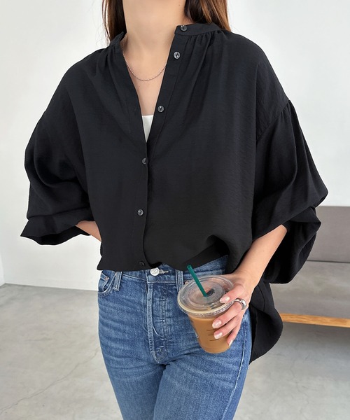 andme(アンドミー)の「2wayシャツブラウス【レース付け襟セット】(シャツ/ブラウス・レディース・ミント/オフホワイト/ブラック/ブラウン系その他・M)」の13枚目の写真