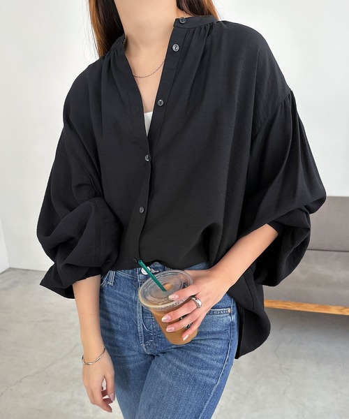 andme(アンドミー)の「2wayシャツブラウス【レース付け襟セット】(シャツ/ブラウス・レディース・ミント/オフホワイト/ブラック/ブラウン系その他・M)」の14枚目の写真