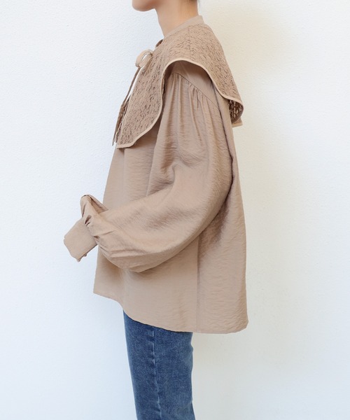 andme(アンドミー)の「2wayシャツブラウス【レース付け襟セット】(シャツ/ブラウス・レディース・ミント/オフホワイト/ブラック/ブラウン系その他・M)」の20枚目の写真