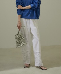 SALON adam et rope' | 【WEB限定】ハンドアップリケ刺繍イージーパンツ(その他パンツ)