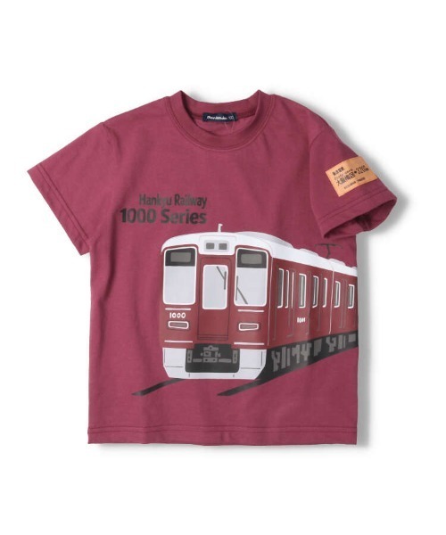 Moujonjon(ムージョンジョン)の「阪急電車プリント半袖Tシャツ(Tシャツ/カットソー・キッズ・レッド/オフホワイト・120/100/110/130)」の2枚目の写真