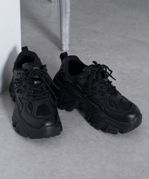 RAY CASSIN（レイカズン）の「レースアップダッドスニーカー（スニーカー・レディース・ブラック/ホワイト・SMALL/MEDIUM/LARGE）」の13枚目の写真