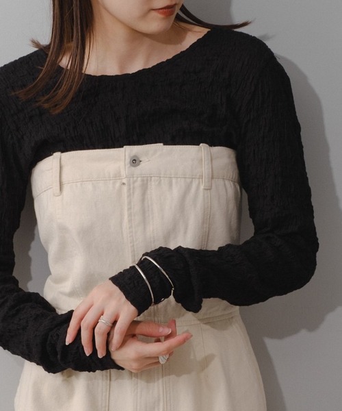 Kastane（カスタネ）の「クラッシュジャガードプルオーバー（Tシャツ/カットソー・レディース・ライム/アイボリー/ブラック・FREE）」の3枚目の写真