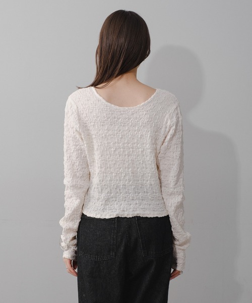 Kastane（カスタネ）の「クラッシュジャガードプルオーバー（Tシャツ/カットソー・レディース・ライム/アイボリー/ブラック・FREE）」の11枚目の写真