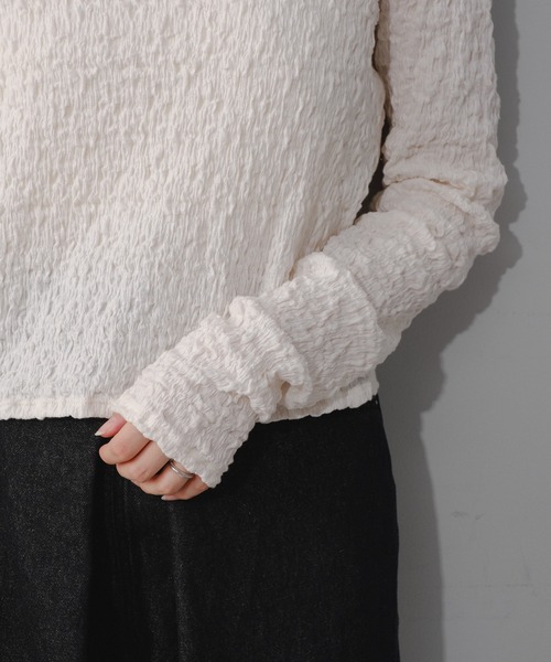 Kastane（カスタネ）の「クラッシュジャガードプルオーバー（Tシャツ/カットソー・レディース・ライム/アイボリー/ブラック・FREE）」の14枚目の写真
