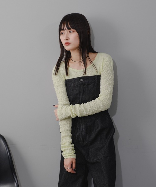 Kastane（カスタネ）の「クラッシュジャガードプルオーバー（Tシャツ/カットソー・レディース・ライム/アイボリー/ブラック・FREE）」の16枚目の写真