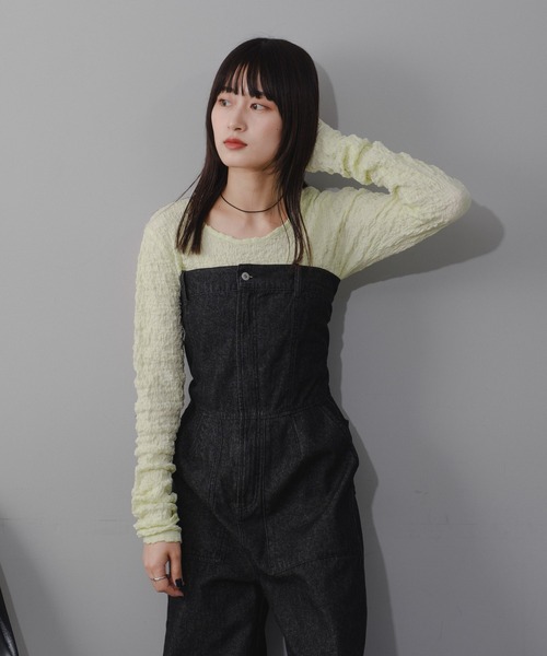 Kastane（カスタネ）の「クラッシュジャガードプルオーバー（Tシャツ/カットソー・レディース・ライム/アイボリー/ブラック・FREE）」の17枚目の写真