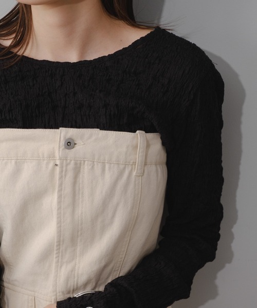 Kastane（カスタネ）の「クラッシュジャガードプルオーバー（Tシャツ/カットソー・レディース・ライム/アイボリー/ブラック・FREE）」の22枚目の写真