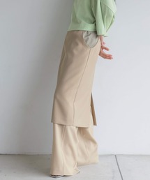 yuw | サイドカットレイヤードスカート　109159(スカート)