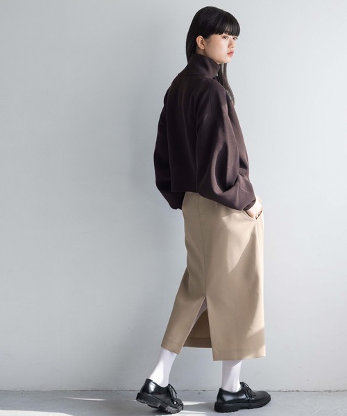 yuw（ユウ）の「サイドカットレイヤードスカート　109159（スカート・レディース・グレー/ベージュ・FREE）」の5枚目の写真