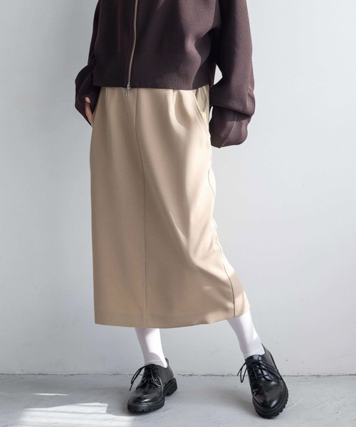 yuw（ユウ）の「サイドカットレイヤードスカート　109159（スカート・レディース・グレー/ベージュ・FREE）」の6枚目の写真