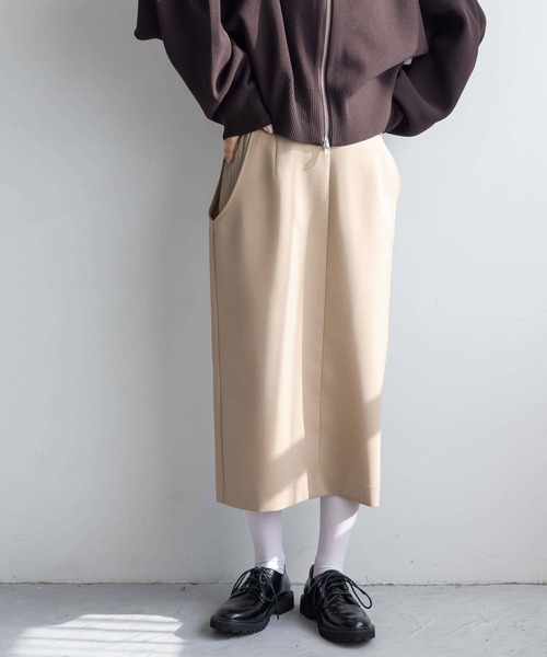 yuw（ユウ）の「サイドカットレイヤードスカート　109159（スカート・レディース・グレー/ベージュ・FREE）」の7枚目の写真